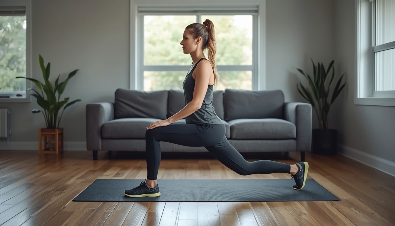 Thryxellthelaxen home workout lunge session